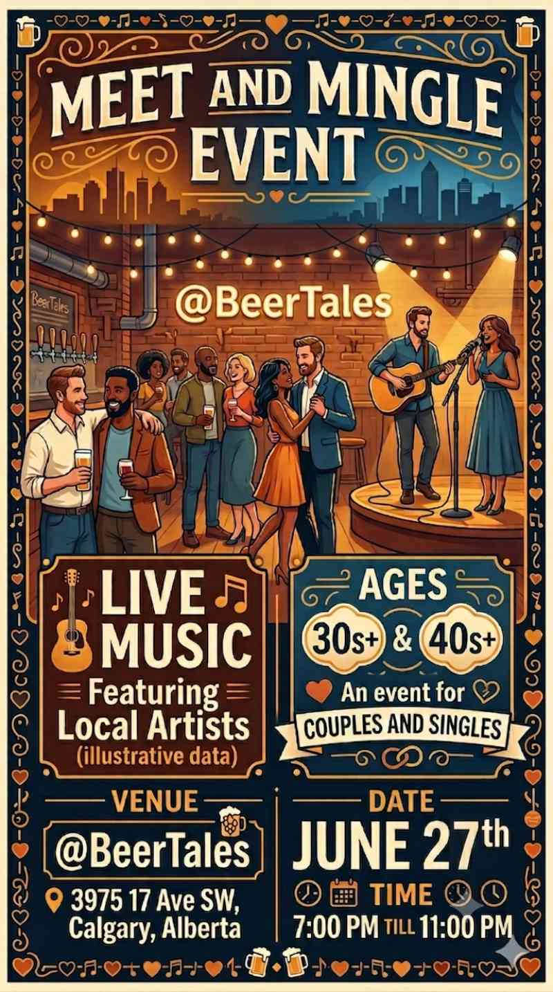 Mix and Mingles night 30+ and 40+ singles and couples